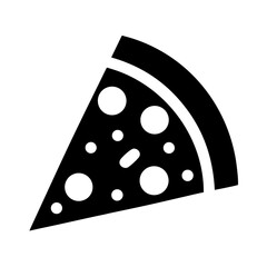 Slice of pizza with pepperoni icon