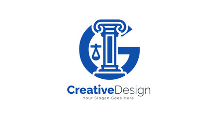 Letter G Law Logo Design for Legal Professionals. G Letter Law Logo Design Templates	