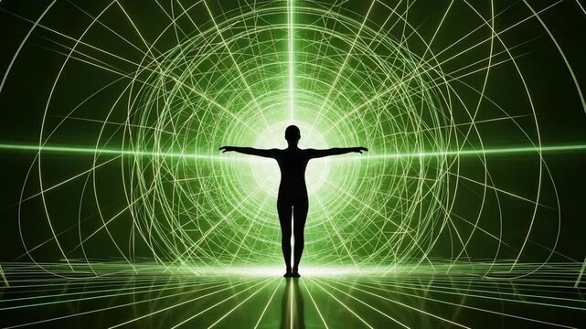 Abstract vector illustration of dancing people silhouettes showing joy and freedom at sunset