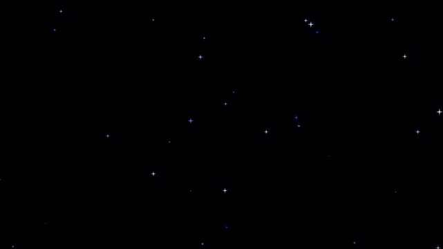 Bright shimmering stars in the night sky. Cosmic starry sky with twinkling stars. Starry night, glowing shinning stars, twinkle stars at sky, dark background animation. 4k footage