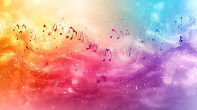 Colorful Music Notes Art - Creative Design Background