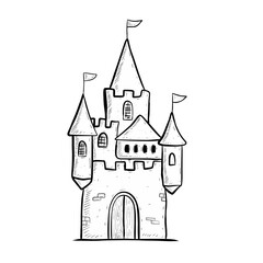 Fototapeta premium castle vector sketch illustration