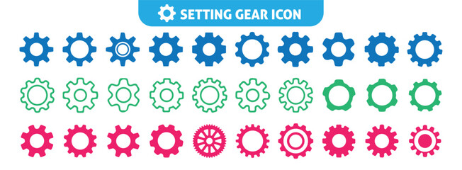 Gear wheel icon. Cogwheel, Gear wheel symbol. Setting icon collection. Vector eps 10