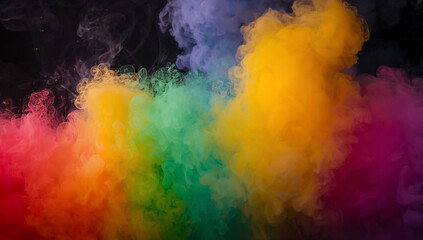 Fototapeta premium Dynamic Fusion of Bright Colors in Smoky Formations