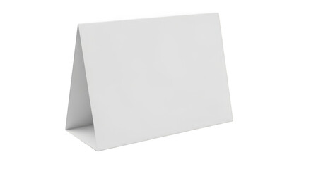 Blank white table tent card, mockup template, isolated on transparent background