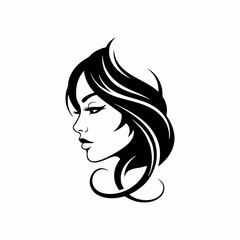 silhouette of a beautiful woman's face logo