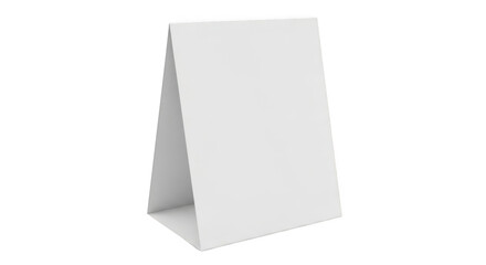 Blank white table tent card mockup isolated on transparent background