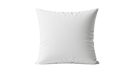 Simple square white pillow, soft and comfortable, for home decor isolated on transparent background