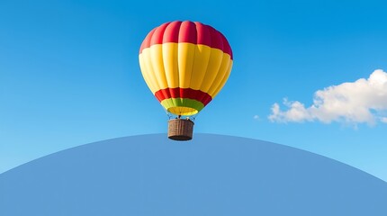 Fototapeta premium Hot air balloon flying high in the sky on a beautiful sunny day