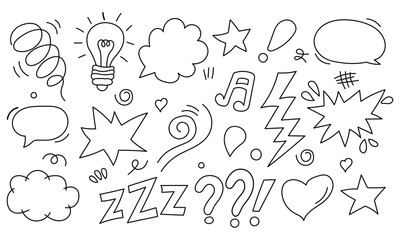 Hand Drawn Graphic Elements Vector Illustration Doodle Set