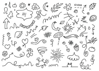 Hand Drawn Graphic Elements Vector Illustration: Doodle Style Collection
