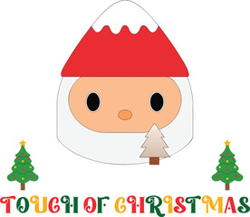 Cartoon Santa Claus Face with Christmas Tree Festive Trees Keywords: santa, claus, face, christmas, holiday