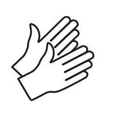 Two Hands Clapping Illustration Applause Celebration Achievement Performance Gesture Appreciation Success Outline Vector