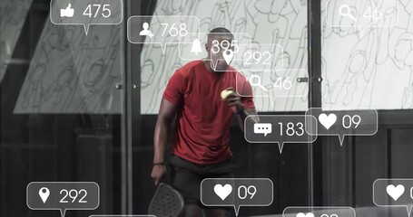 Male athlete bouncing ping pong ball and launching forehand serve, boosting social media metrics - Powered by Adobe