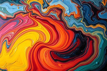 Vibrant watercolor paint ink waves.
