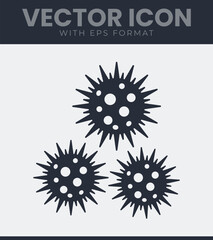 Stylized virus or bacteria cells representation, microscopic pathogens icon for medical and health designs