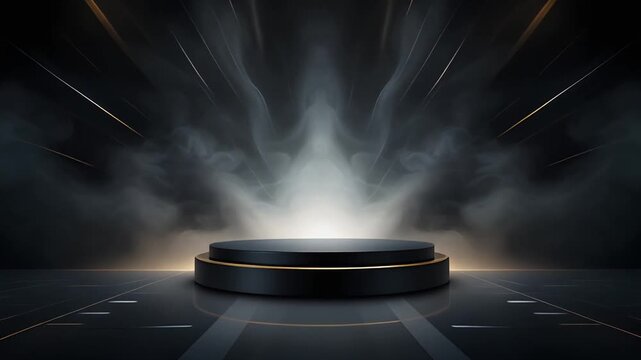 Stage presentation with podium and spotlights, perfect for product launches, award ceremonies, or theatrical performances