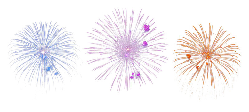 fireworks on a white background