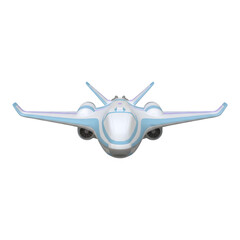 Sleek modern futuristic white blue aircraft transport vehicle
