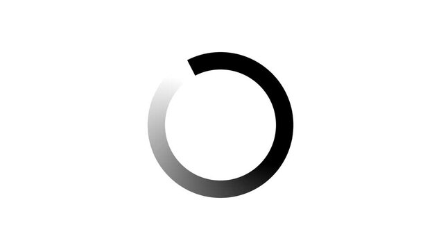 Loading cut circle icon animation on black background. Clip with alpha channel.Loading cut circle icon animation on black background. Clip with alpha channel