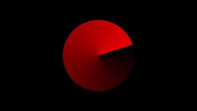 Loading cut circle icon animation on black background. Clip with alpha channel