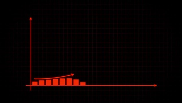 Bar Chart: A dynamic and eye-catching bar chart with a gradient of vibrant neon colors illustrates data growth and progress on a reflective surface,
