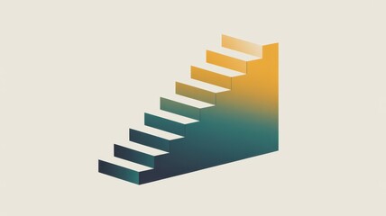 Stunning gradient staircase design for growth and success visualizations, ideal for modern business presentations and motivational content with clean aesthetic