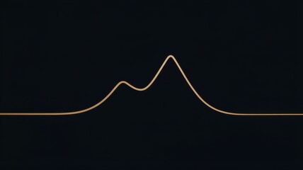 Stunning golden mountain range outline against dark backdrop evokes serenity and modern elegance for design projects and sophisticated presentations