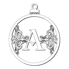 Obraz premium This personalized monogram ornament design features the letter 