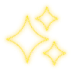 Yellow Sparkle Set with Radiant Four-Point Stars for Golden Celebration Accents, Clean Overlays, and Contemporary Graphic Design