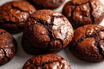Fototapeta premium A freshly cooked chocolate brownie cookies.