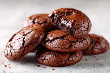 A freshly cooked chocolate brownie cookies.