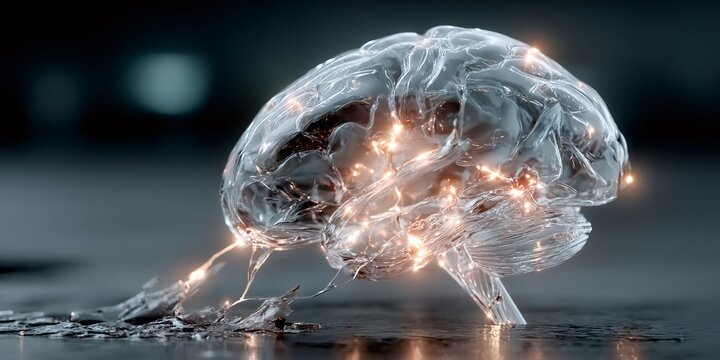 Artificial intelligence brain glowing with neural connections
