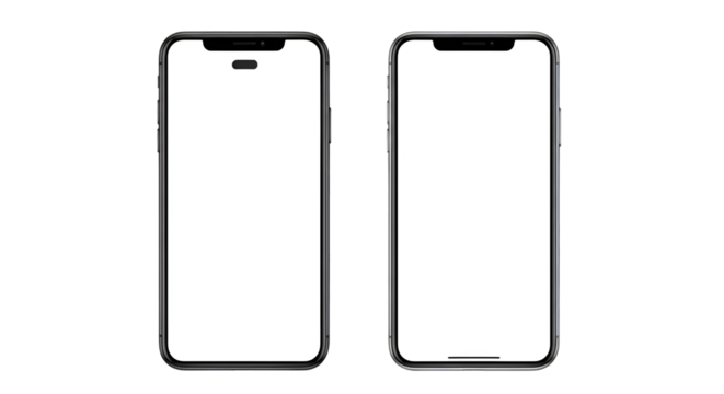Two Modern Smartphones Side by Side mobile phone device