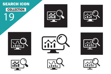 Data Analysis Search Icon Collection