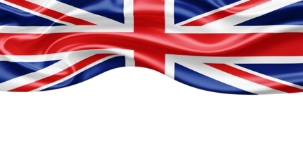 Waving Union Jack Flag Against Black Background united kingdom