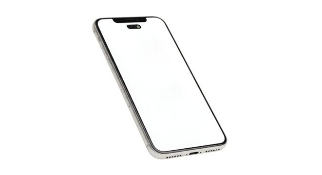 Modern Smartphone with Blank White Screen mobile device