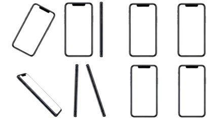 Multiple Smartphone Views on Black Background mobile phone