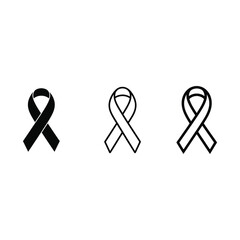 Ten black awareness ribbons arranged in two rows on a white background.
