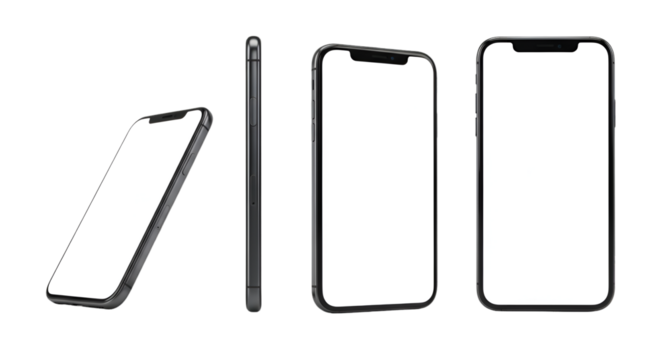 Multiple Smartphone Views with Blank Screens mobile phone