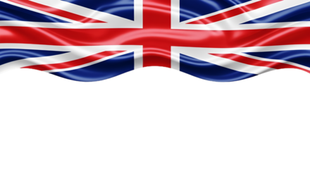 Waving Union Jack Flag With Black Space Below graphic