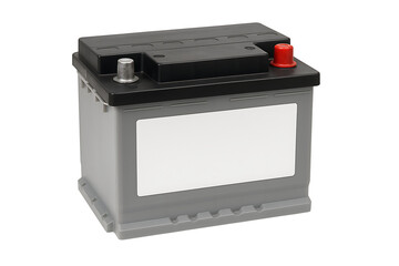 Obraz premium Generic solar energy storage battery with positive and negative terminals, symbolizing the future of electricity, energy independence, and eco-friendly technology