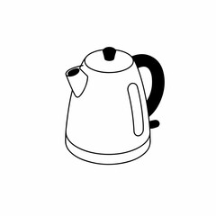 Simple Outline Line Drawing Kettle Appliance Kitchenware Household Utensil