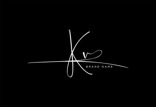 KV letter beauty cursive handwriting logo. vector logo| abstract logo| minimalist logo| brand identity| calligraphy design.