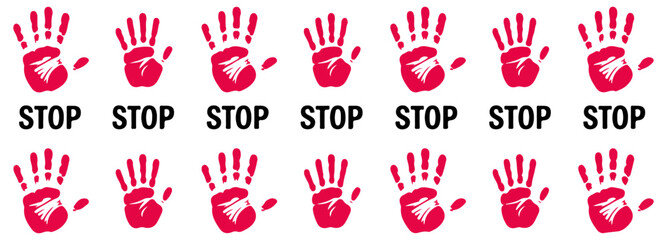 stop red sign hand icon set © graphixecho