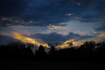 Sun Beams through the Clouds