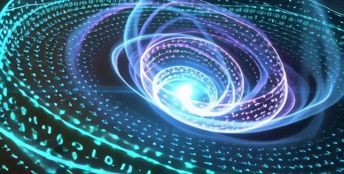 Cloud Of Glowing Data Swirling In The Air Representing Cloud AI Computing