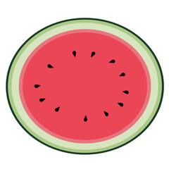 Vector illustration of a slice of watermelon.