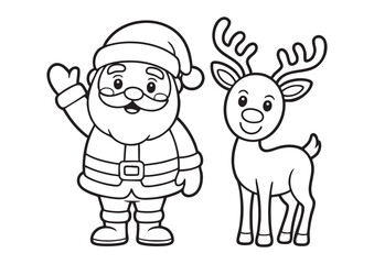 santa claus with reindeer