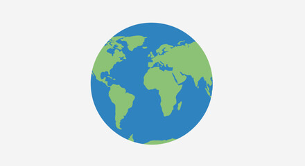 A stylized illustration of the Earth globe showing continents and oceans against a light background.